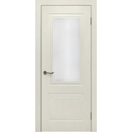 Дверь Сити-5 белый остекленная
